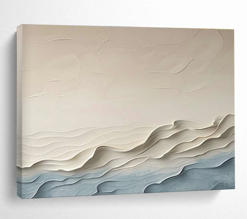 Minimalist Textured Abstract Painting with Neutral Shades THY253