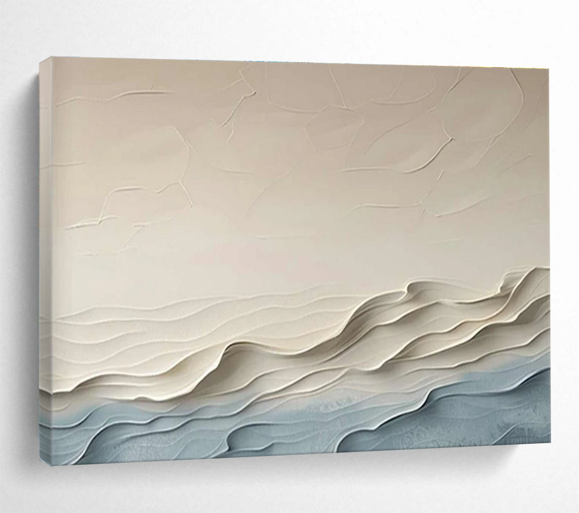 Minimalist Textured Abstract Painting with Neutral Shades THY253