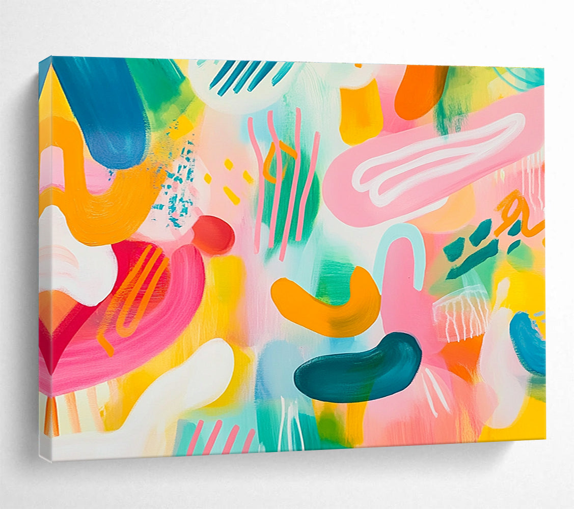 Colorful Playful Shapes Abstract Painting DYP074