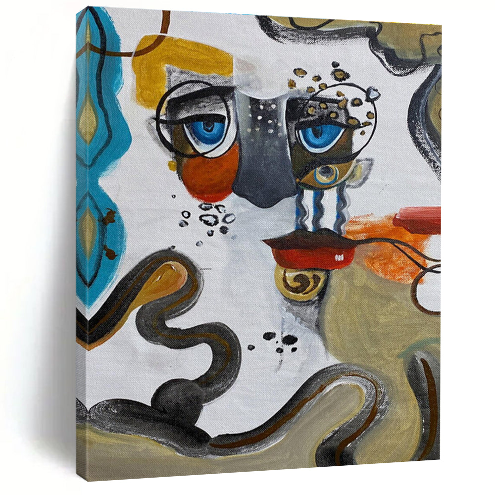 Abstract Face Composition Painting with Eclectic Elements ADGE466