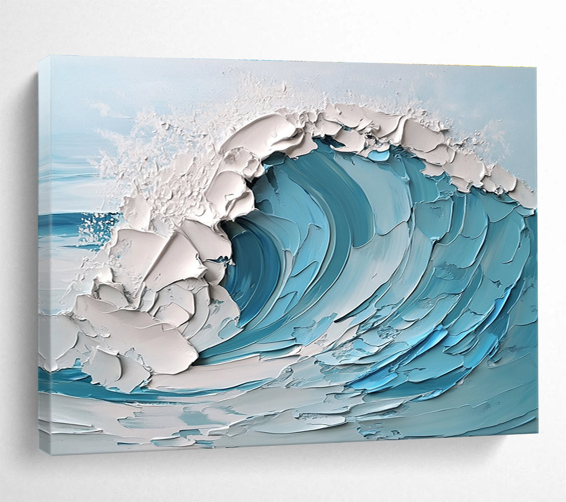 Textured Wave Abstract - Impasto Ocean Abstract Painting DYP004