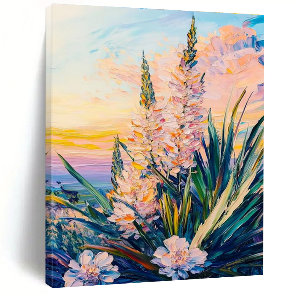 Pastel Flower Sunset Abstract Painting with Soft Hues ADGE528