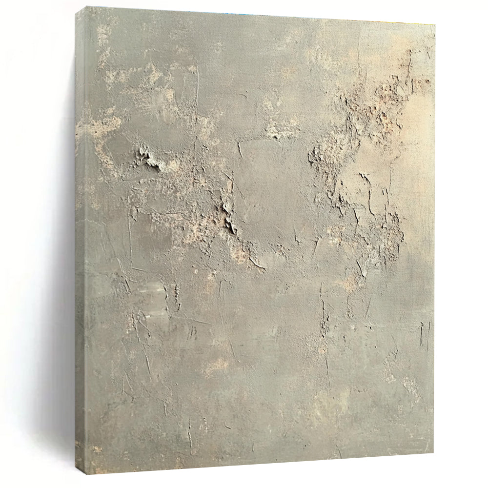 Gray Textured Abstract Painting with Rough Surfaces GER037