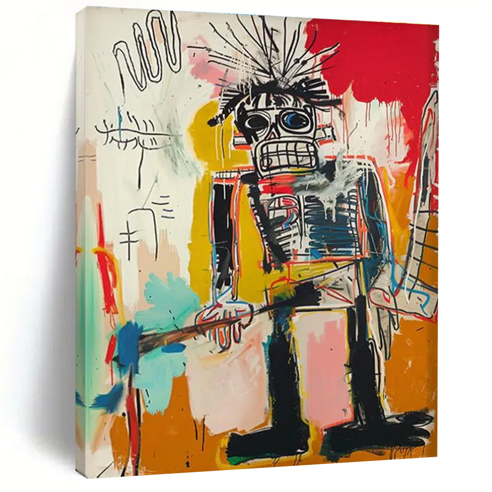 Spiky - Haired Figure with Bold Colors Abstract Painting ADGE109