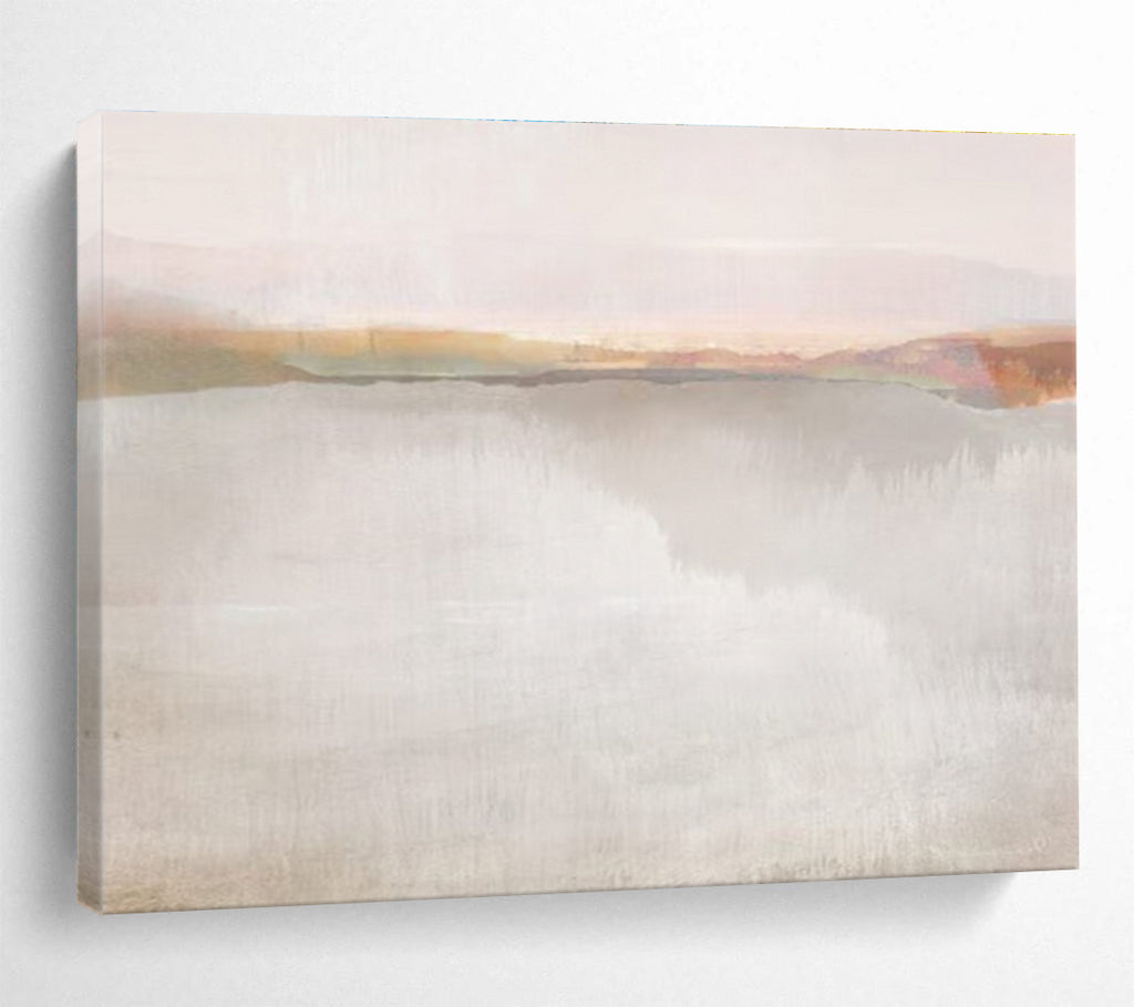 Soft - toned Landscape Abstract Painting with Pastel Hues THY120