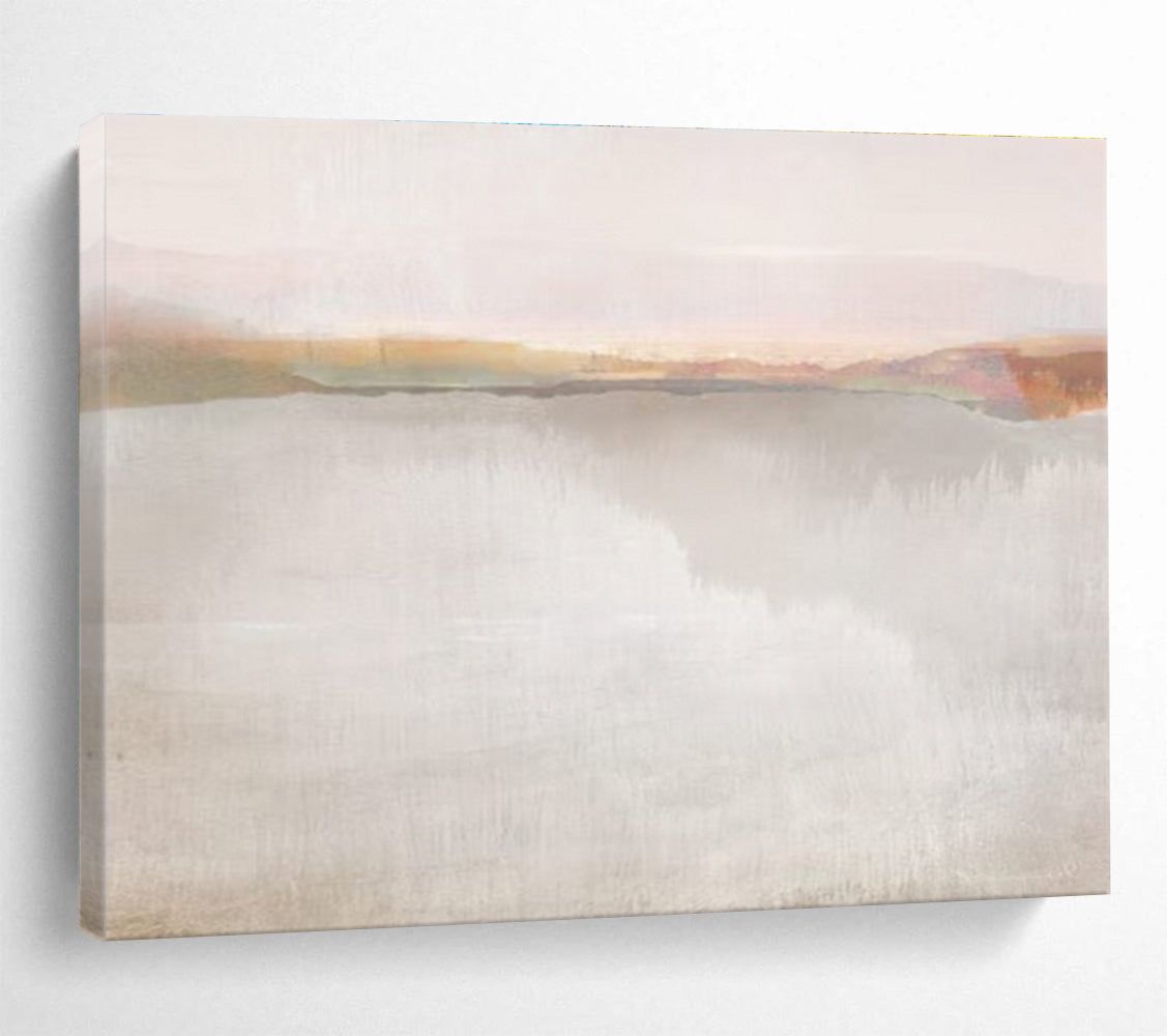 Soft - toned Landscape Abstract Painting with Pastel Hues THY120
