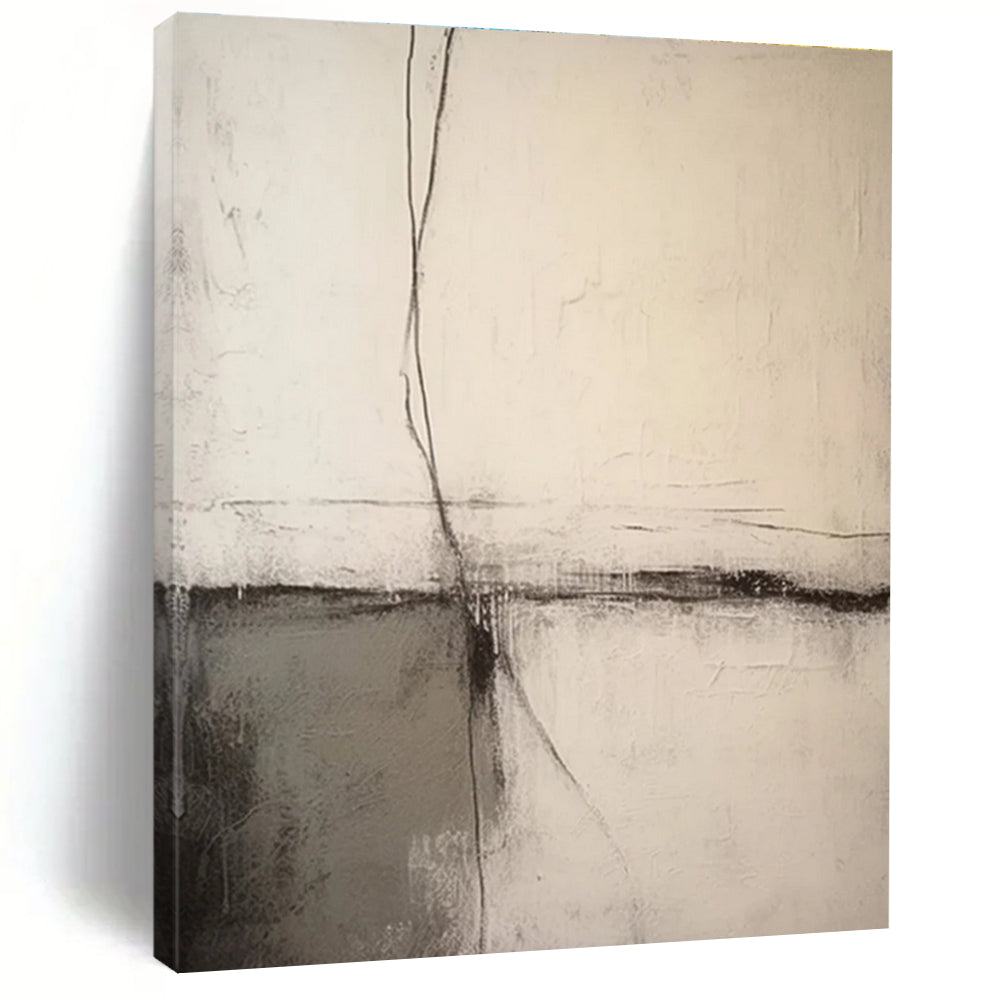 Black and White Minimalist Line Abstract Painting ADGE370