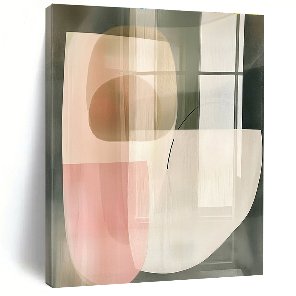 Transparent Shapes Abstract Painting with Subtle Lines GER746