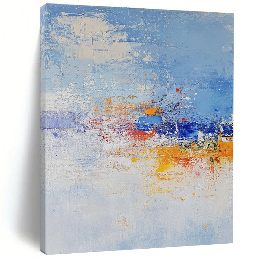 Blue Orange and Red Abstract Painting with Coastal Energy GER429