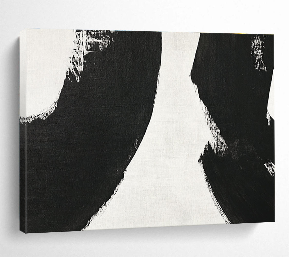 Black White Dynamic - Brushstroke Abstract Painting DYP031