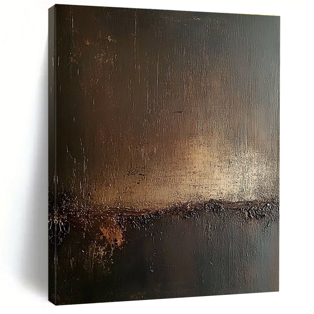 Dark Toned Brown and Black Abstract Art with Subtle Highlights GER291