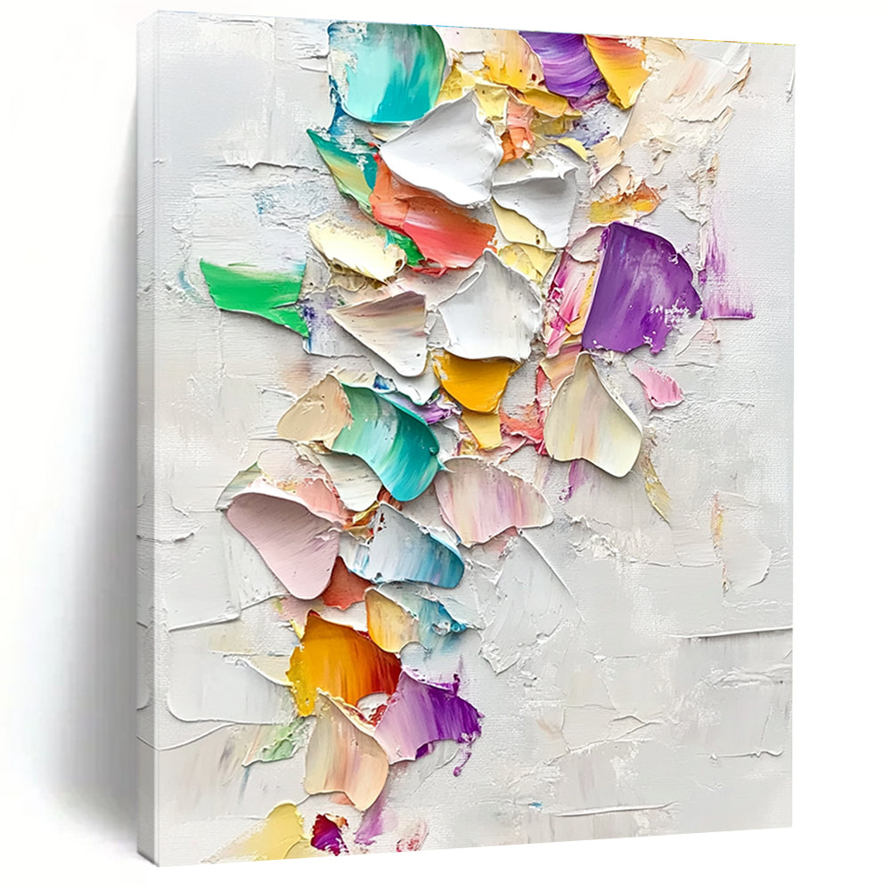 Colorful Petal Abstract Painting with Thick Textures GER484