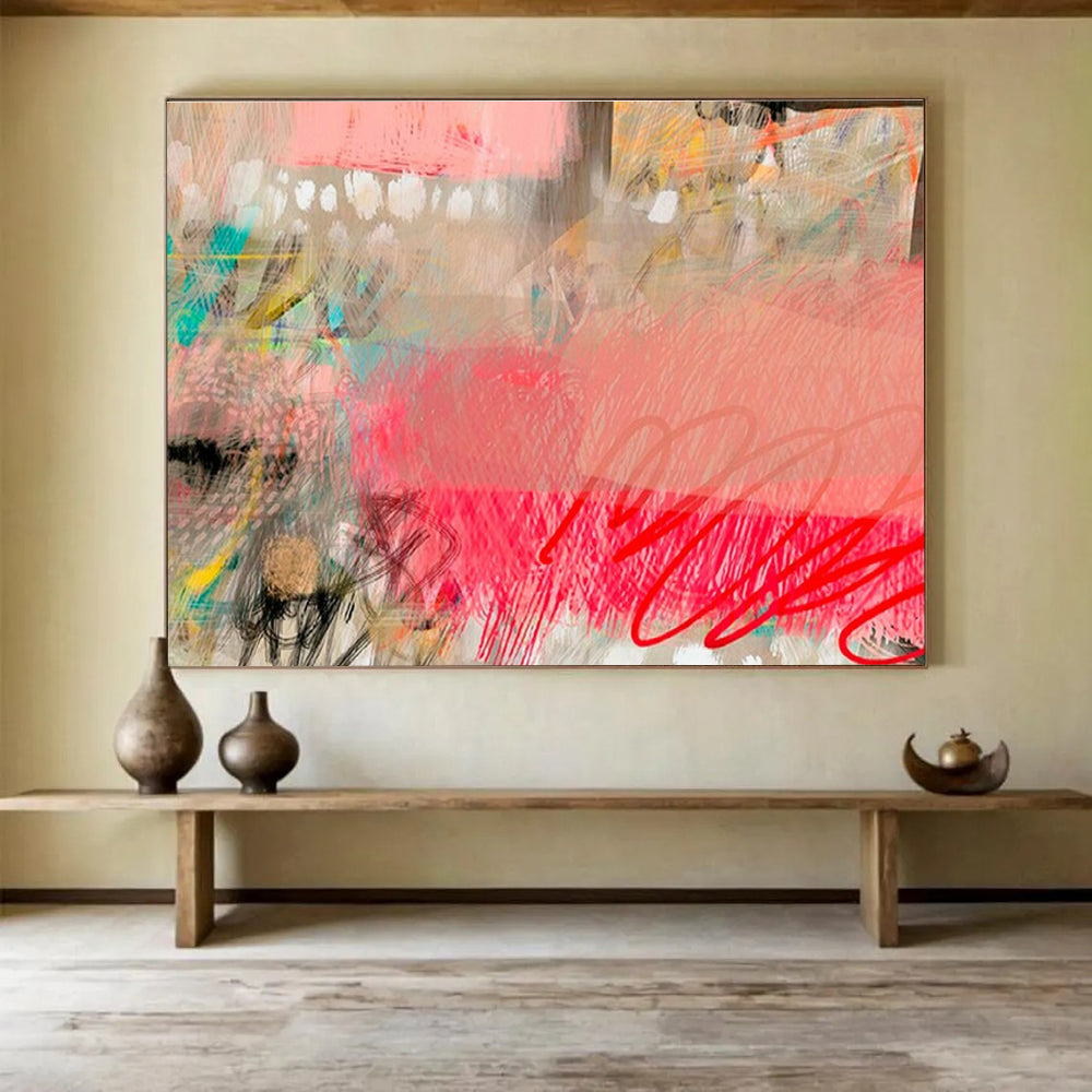 Custom-Made Quantum Satellite Launch Pad Large Abstract Hand Painting DLZ2590
