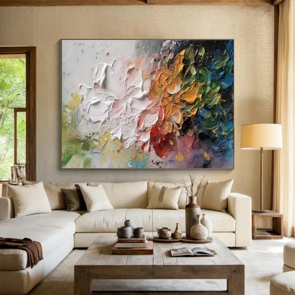 Oversized Custom Hand-Painted Abstract Art for Antarctic Marine Mammal Population Modeling Lab DLZ3084
