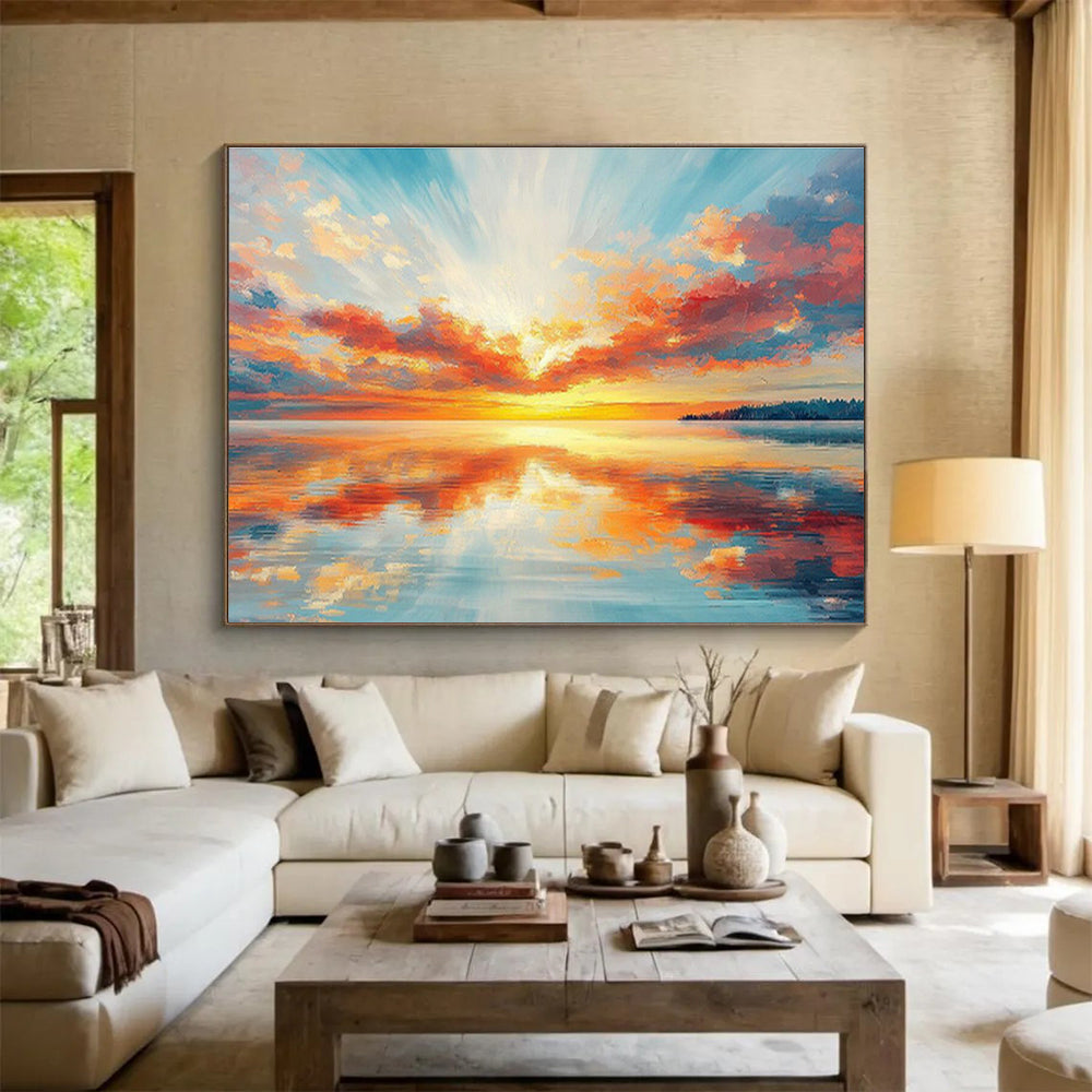 Customized Large Abstract Hand Painting for Underwater Soundscape Research Laboratory DLZ3006