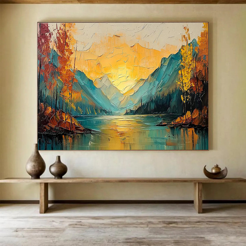 Hand-Painted Large Abstract Canvas, Japanese-inspired for Zen Interiors DLZ3245