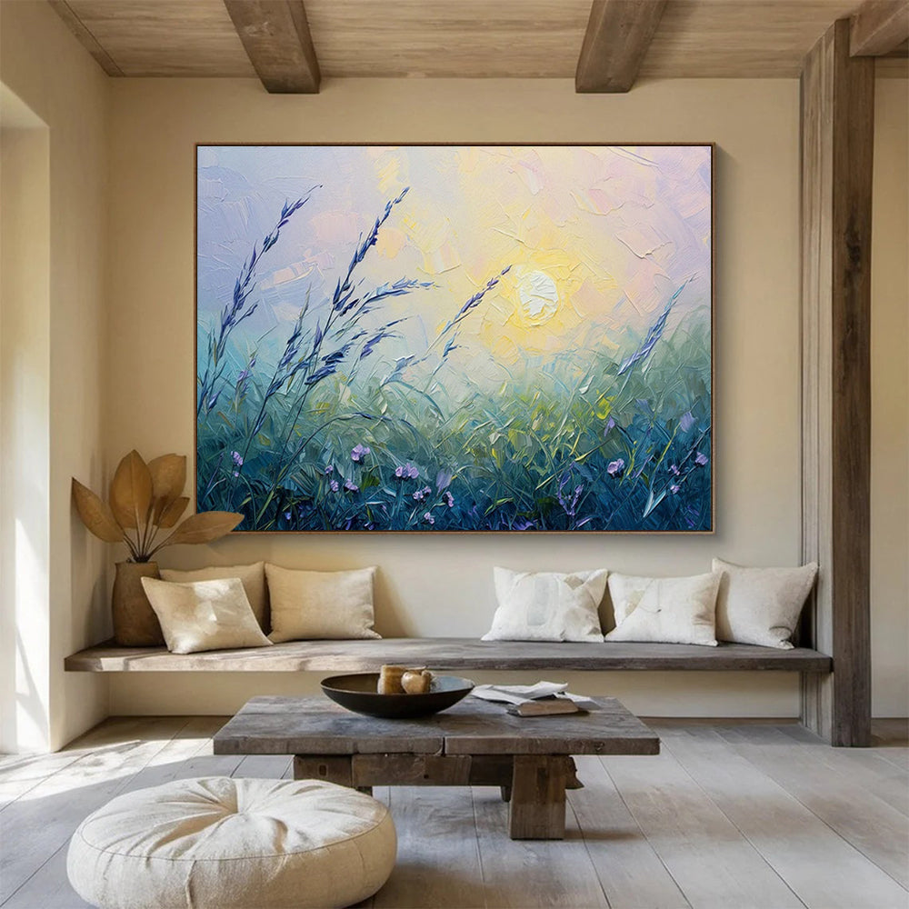 Oversized Custom Abstract Hand Painting for Arctic Tundra Landform Evolution Research Station DLZ3146