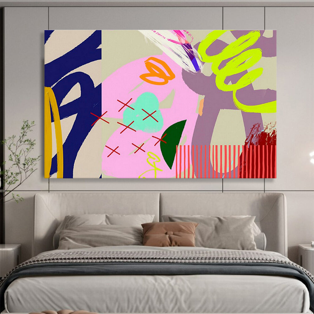 Customizable Vertical Smart City Command Center Giant Abstract Hand Painting DLZ2584