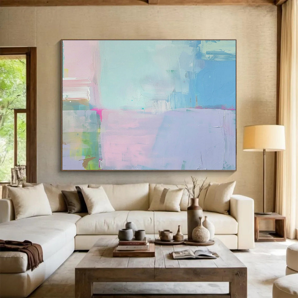 Custom Giant Abstract Hand Painting for High-Altitude Balloon Launch and Recovery Base Operations Office DLZ2865