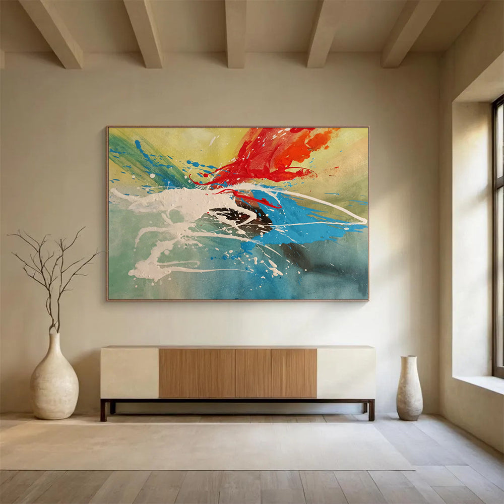Hand-Painted Large Abstract Artwork, Minimalist Style for Modern Homes DLZ3227