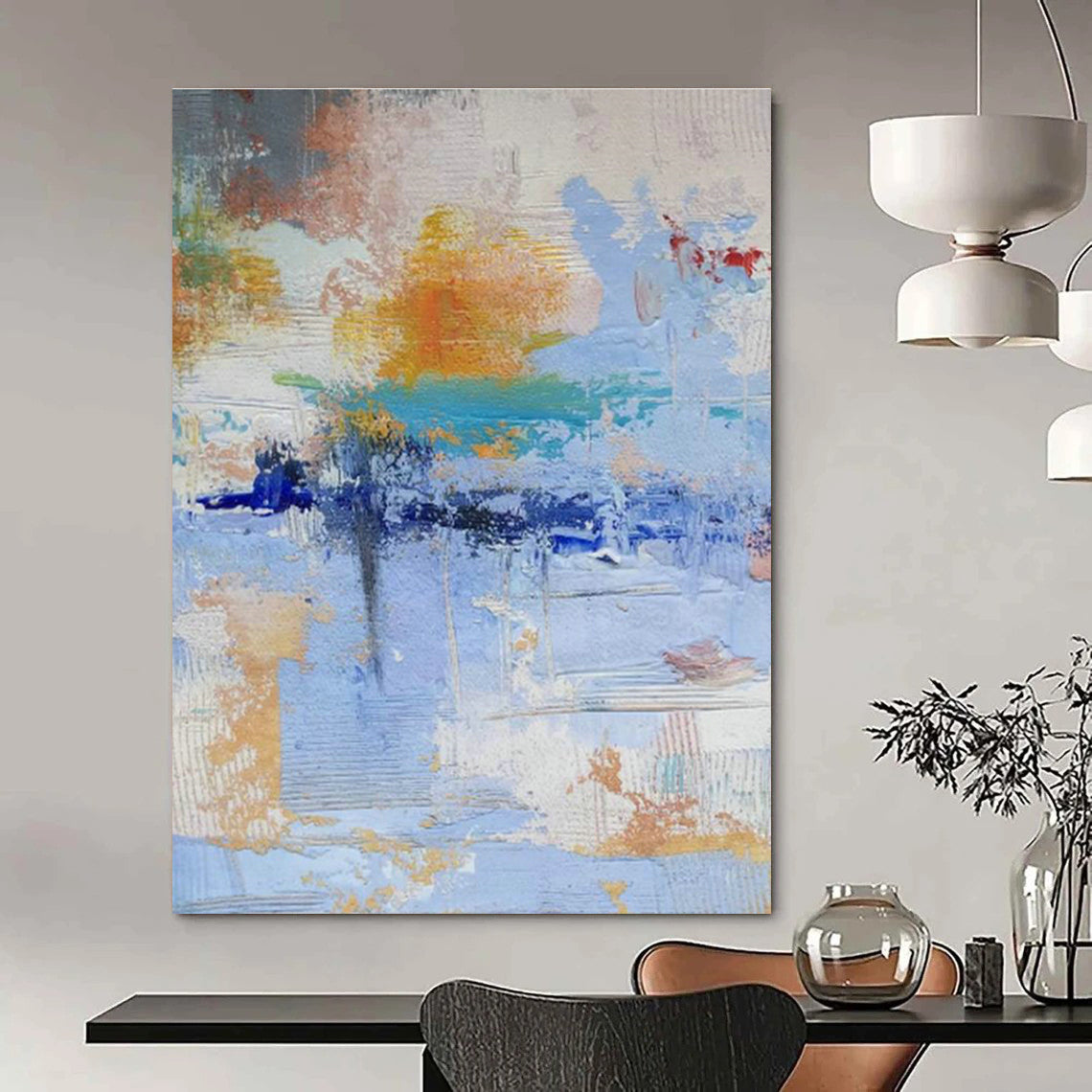 Massive Custom Hand-Painted Abstract Canvas - Creative Inspirations for Advertising Agencies’ Brainstorming Rooms  DLZ0337