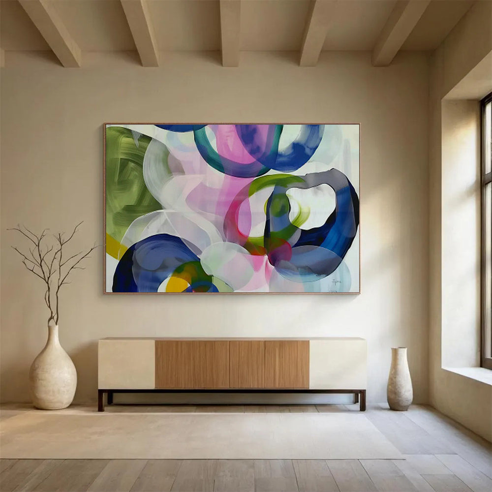Custom Giant Abstract Hand Painting for Space Debris Removal Satellite Assembly Area DLZ2857