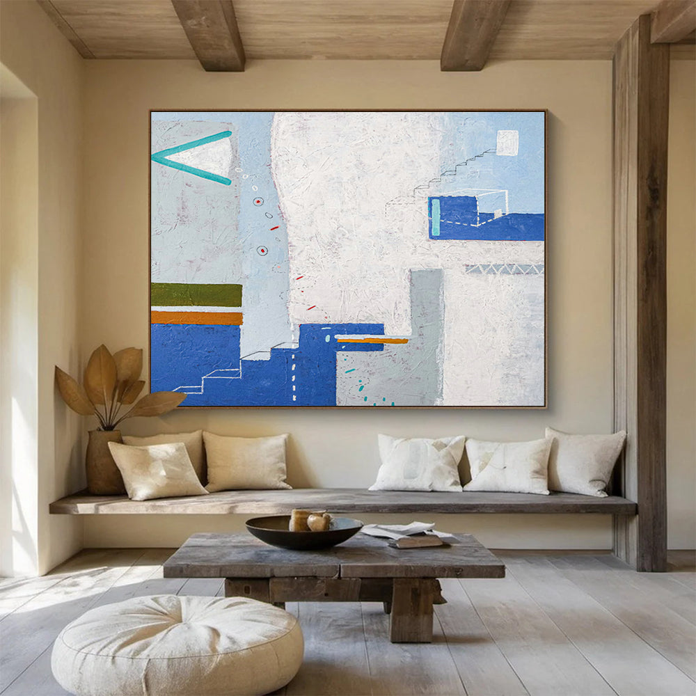 Oversized Custom Abstract Hand Painting for Arctic Tundra Reindeer Herding Cooperative DLZ2955