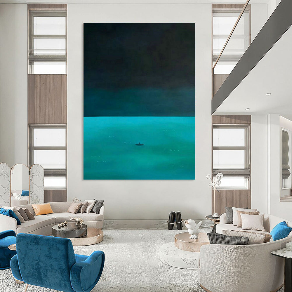 Striking Large Custom Hand-Painted Abstract Art - Artistic Innovation for Artificial Intelligence Research Centers  DLZ0293