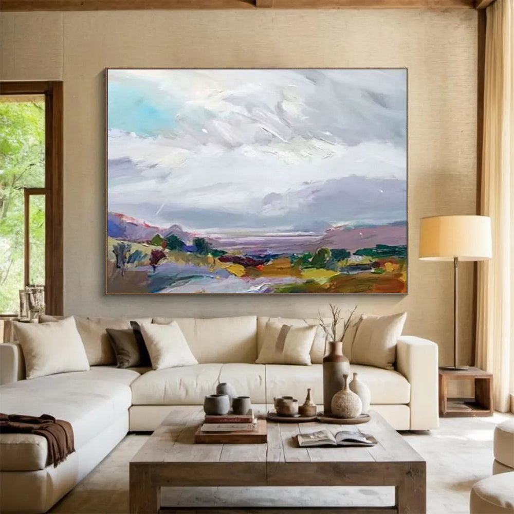 Large-Size Custom Abstract Hand Painting for Battery Energy Storage Facility Control Room DLZ2826