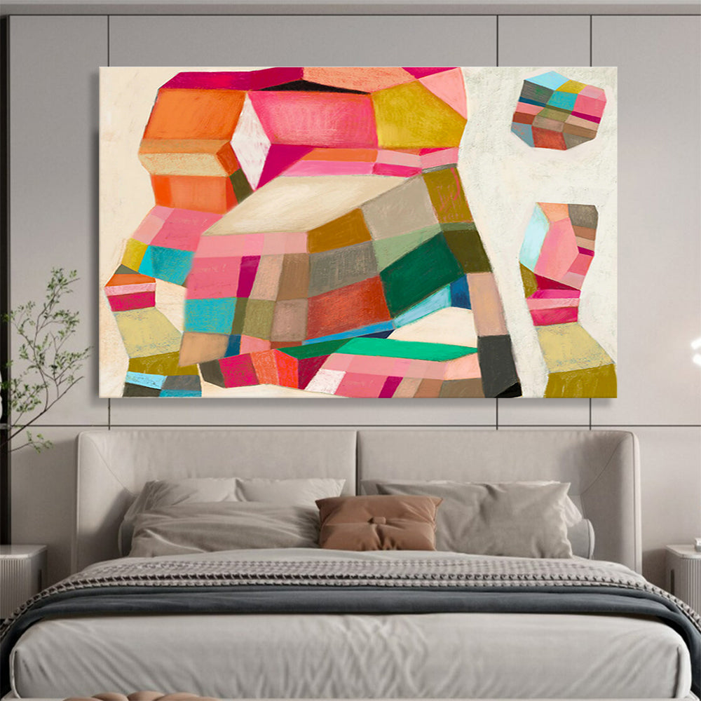 Reclaimed Wood Custom Hand-Painted Abstract for Eco-Friendly Spaces