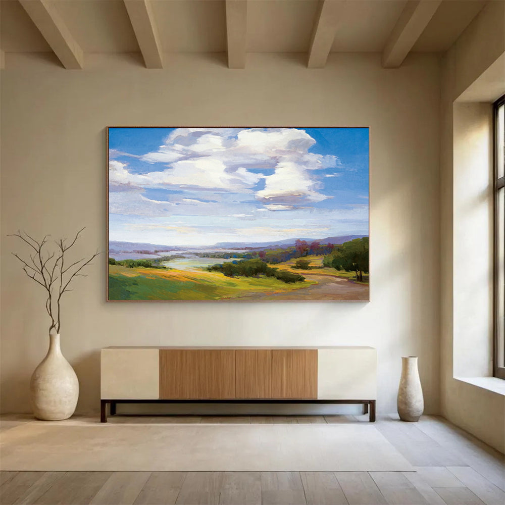 Large-Size Custom Hand-Painted Abstract Painting for Vertical Farming Monitoring Center DLZ2818