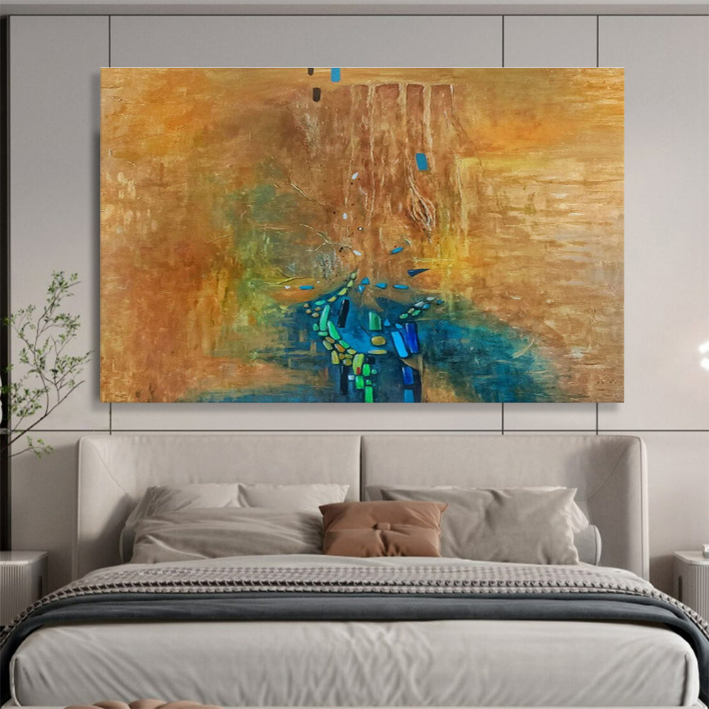 Oversized Custom Abstract Hand Painting for Acupuncture Clinic DLZ2772