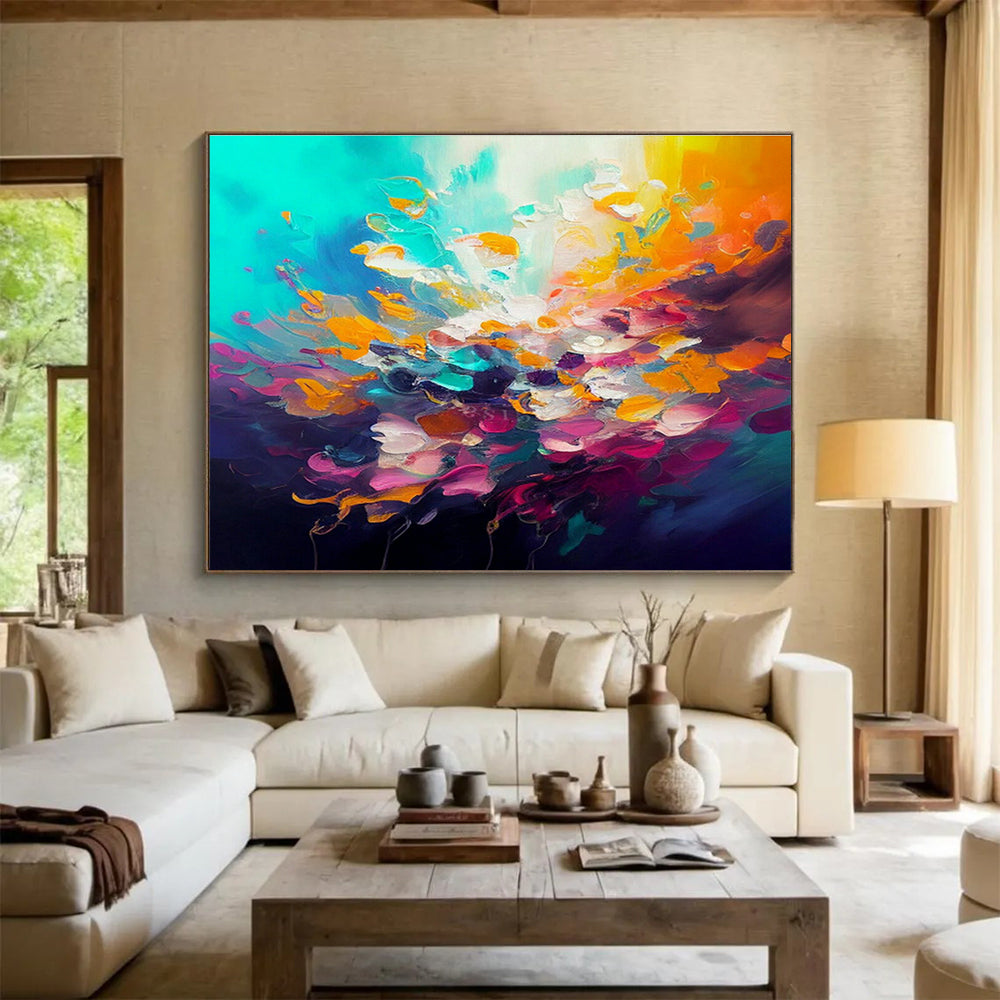 Oversized Custom Abstract Hand Painting for Darts Pub DLZ2730