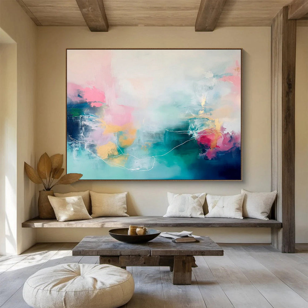 Large Custom Abstract Hand-Painted Art for Biotechnology Gene Editing Lab DLZ2856
