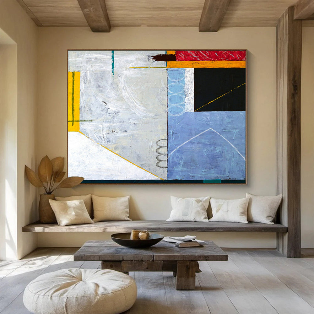 Custom-Made Giant Abstract Hand Painting for Subterranean Bunker Emergency Operations Center DLZ2954