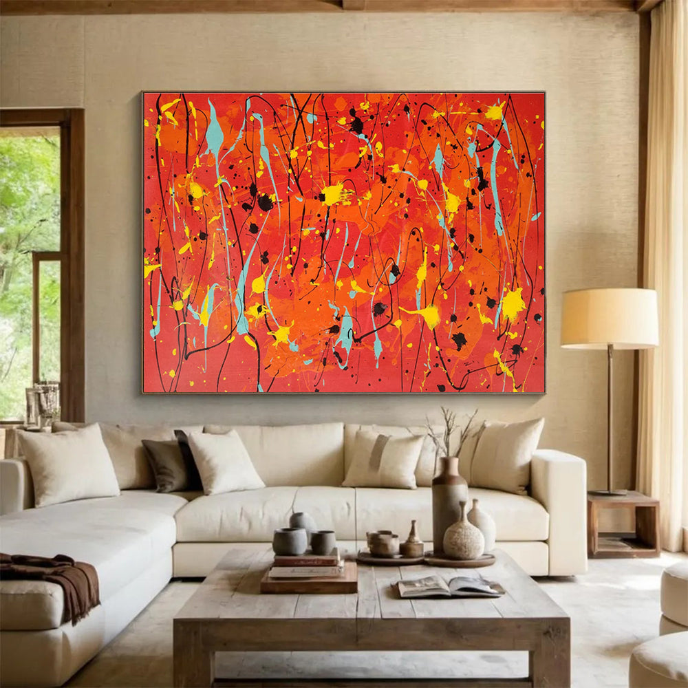 Custom-Made Quantum Satellite Mission Control Center Large Abstract Hand Painting DLZ2670