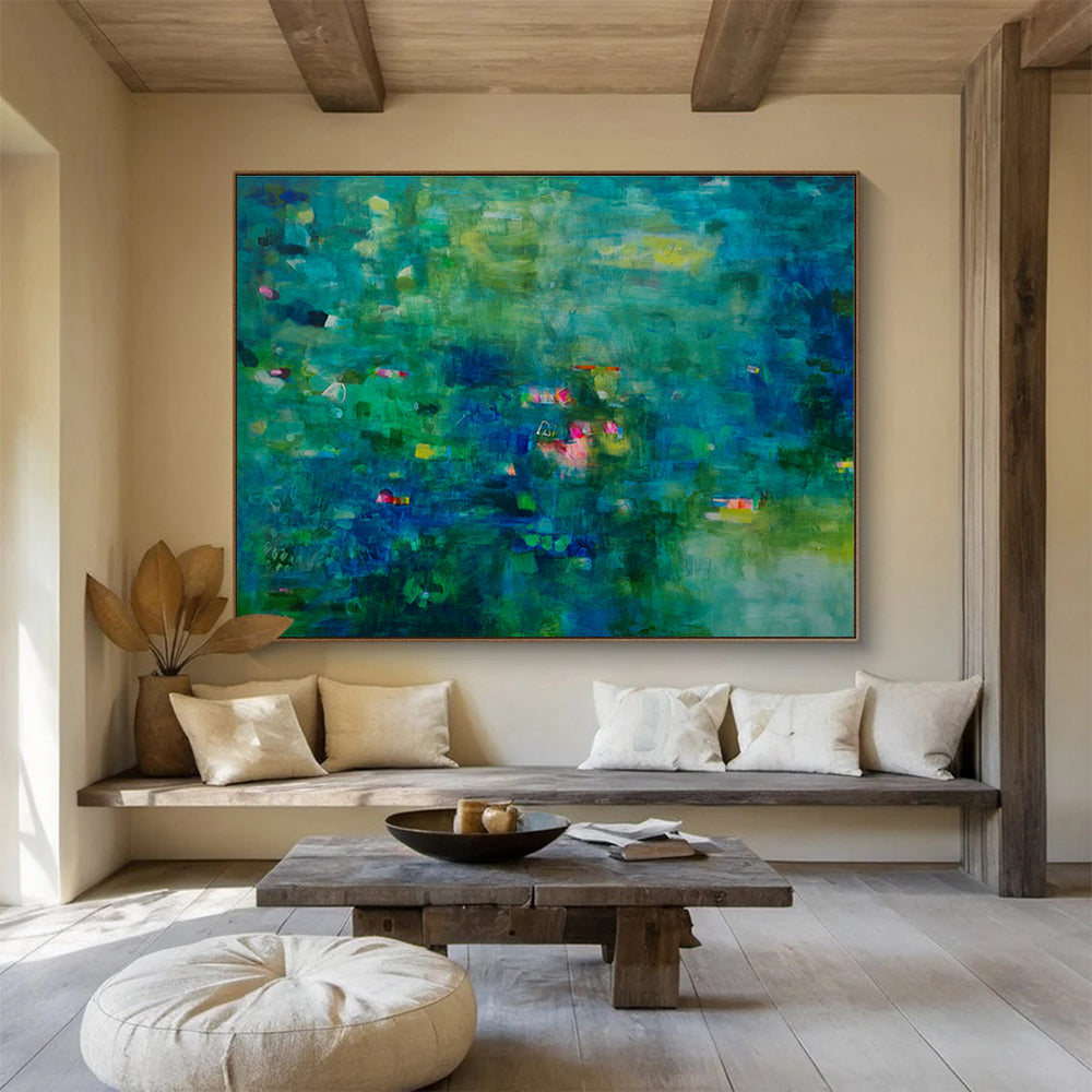 Micro-Ceramic Bead Custom Hand-Painted Abstract Art for Luxury Hotels and Upscale Spaces