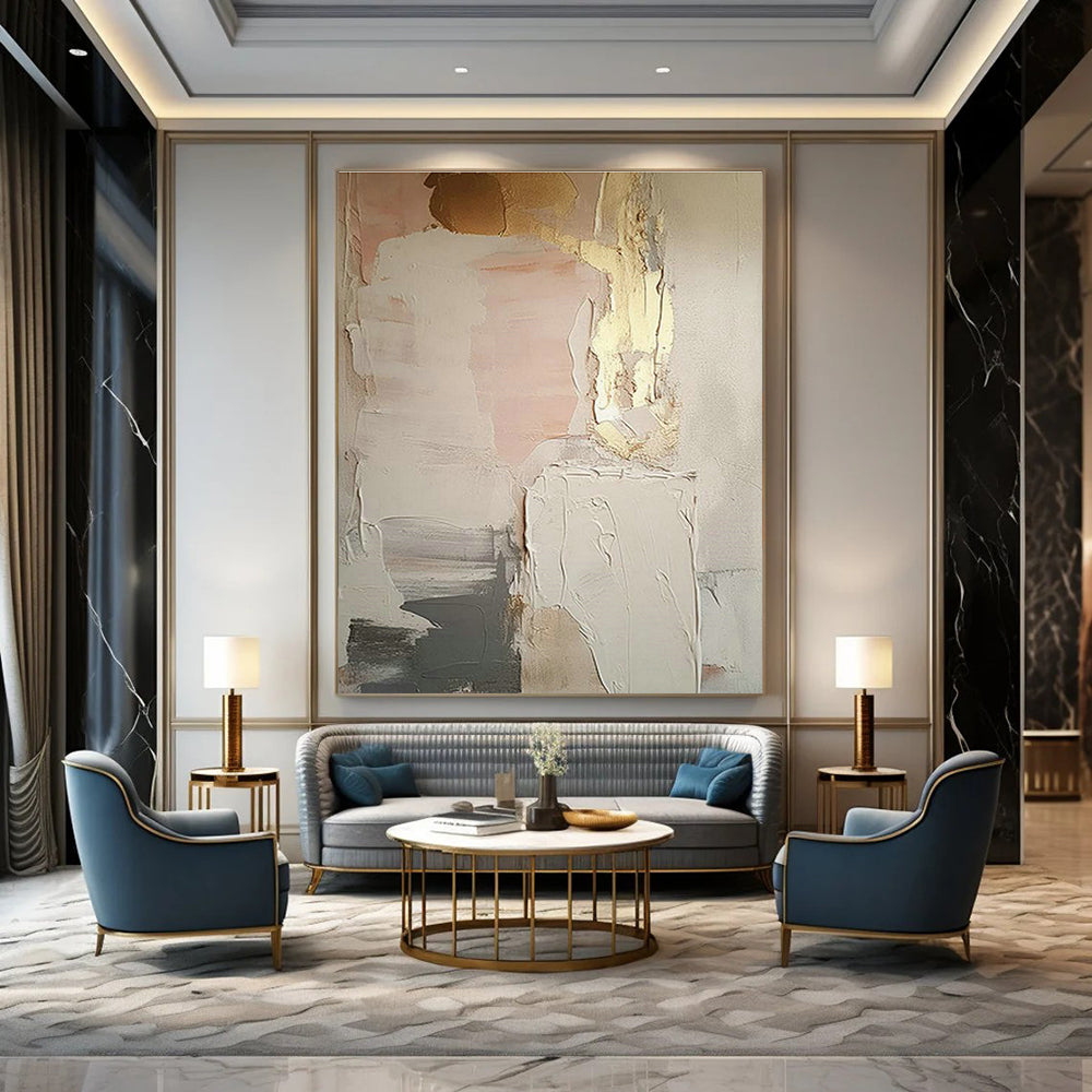 Light Up Sales Offices with Large-Scale Custom Hand-Painted Abstract Paintings  DLZ0130