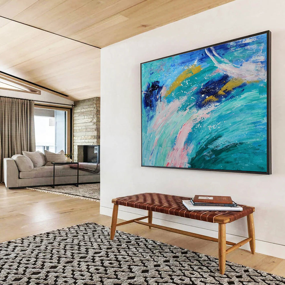 Oversized Custom Abstract Hand Painting for Deep-Sea Coral Nursery Expansion Project Office DLZ3038