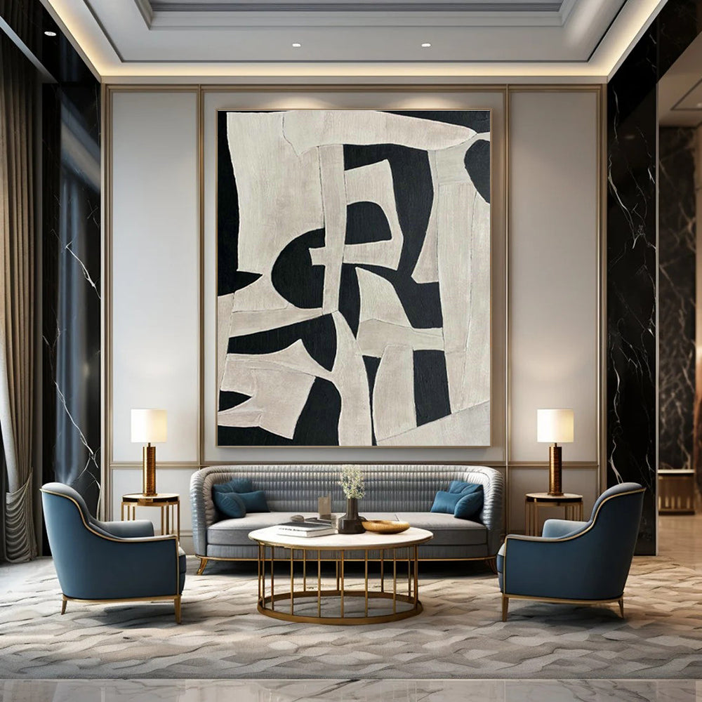 Vast Large-Scale Custom Hand-Painted Abstract Painting - Zen Ambiance for Meditation Centers  DLZ0219