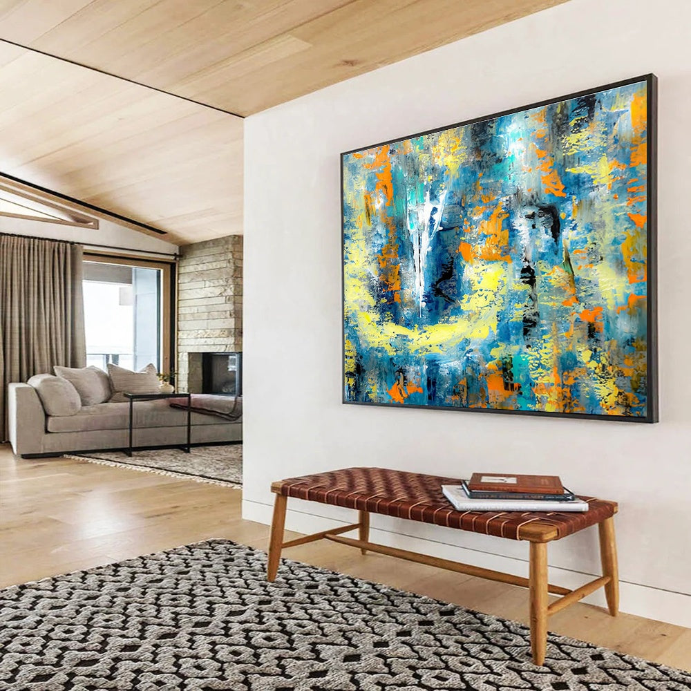 Huge Custom Hand-Painted Abstract Wall Art for Equestrian Center Clubhouses DLZ3308