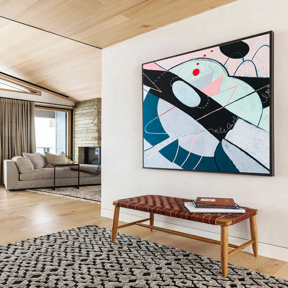 Large Custom Abstract Hand-Painted Art for Arctic Icebreaker Ship Crew Mess DLZ2933