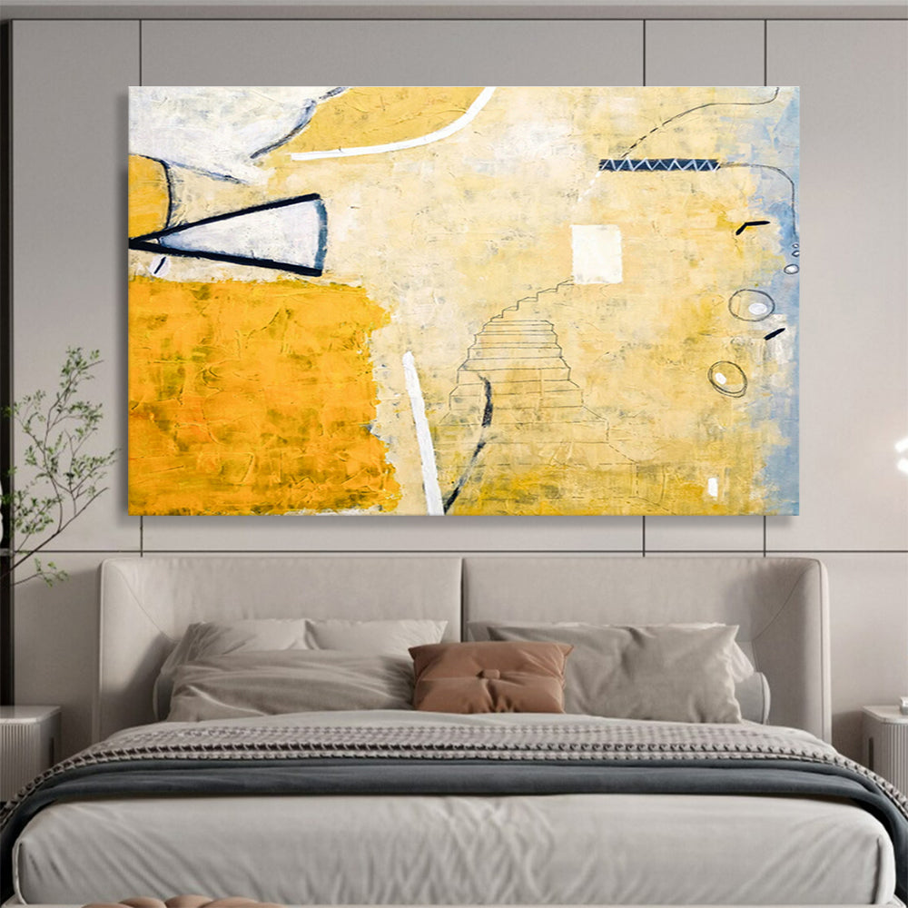 Custom-Made Giant Abstract Hand Painting for Subterranean Data Center Entrance Hall DLZ2946