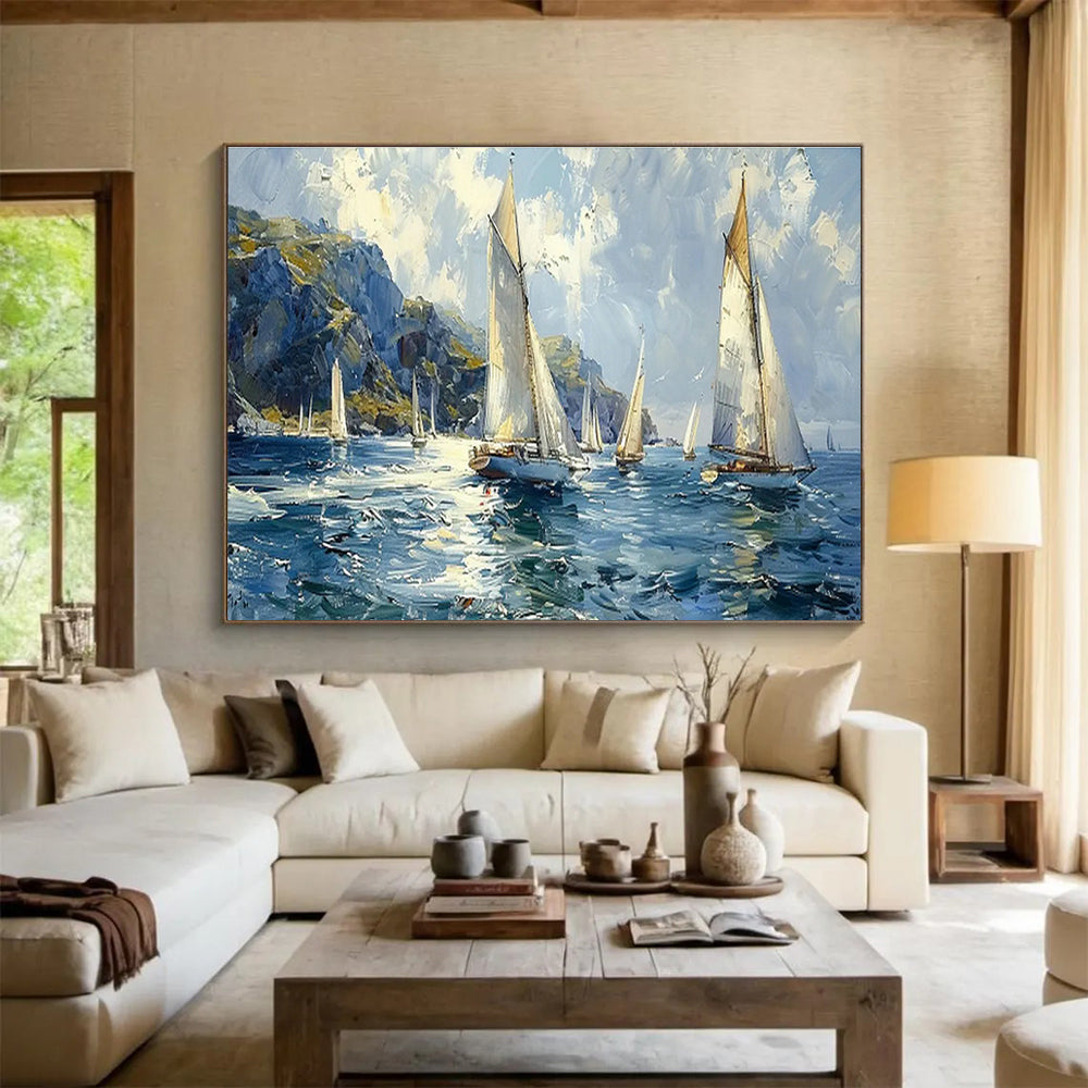 Large Custom Abstract Hand-Painted Art for Underwater Seismic Monitoring Station DLZ3053