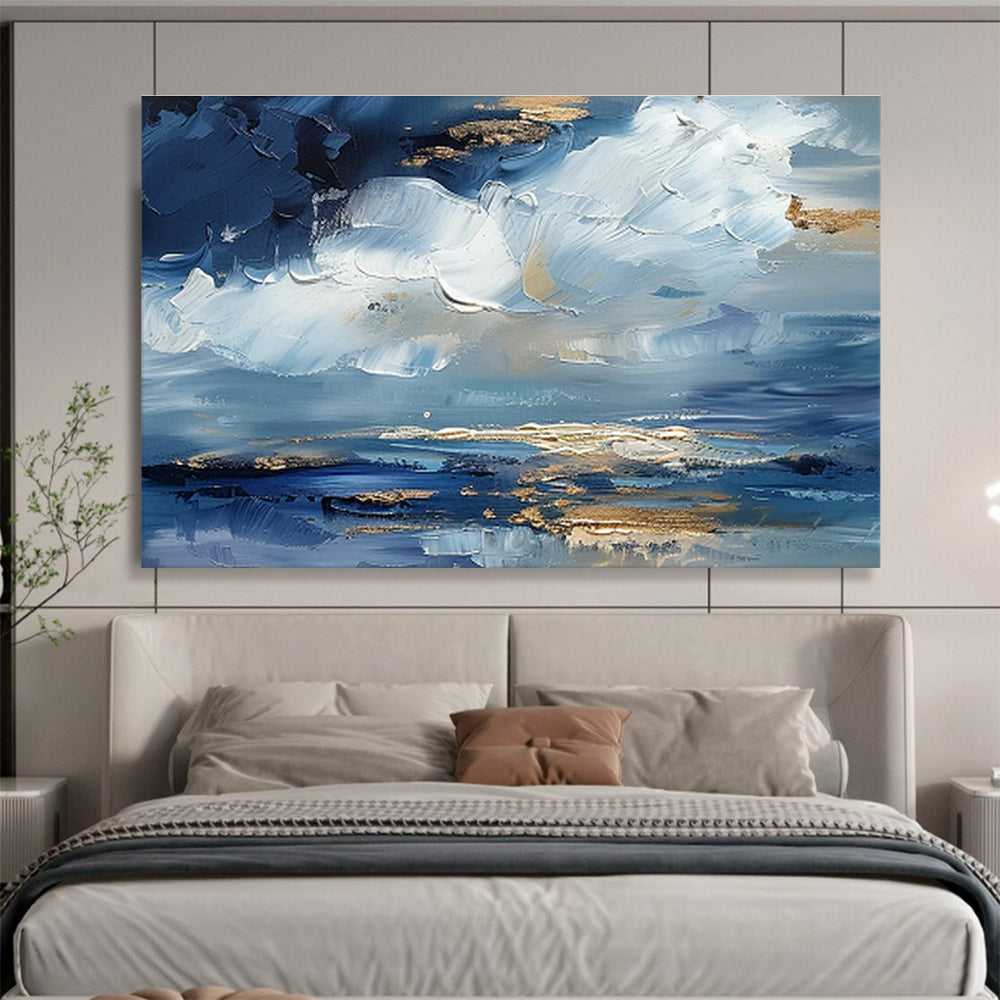 Customized Large-Scale Abstract Hand Painting for Arctic Tundra Bird Migration Research Station DLZ3068