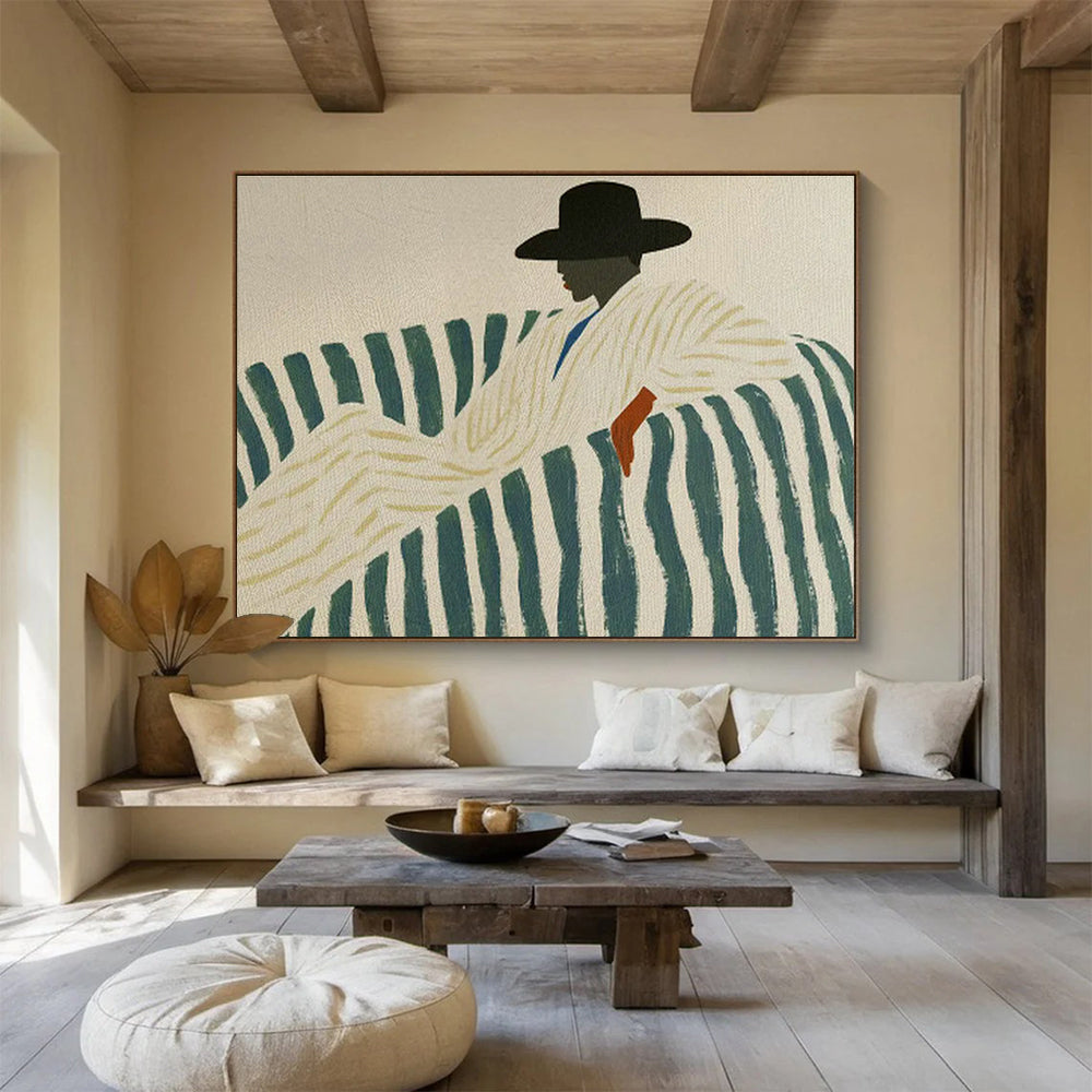 Bespoke Vertical Mushroom Farm Oversized Abstract Hand-Painted Art DLZ2613