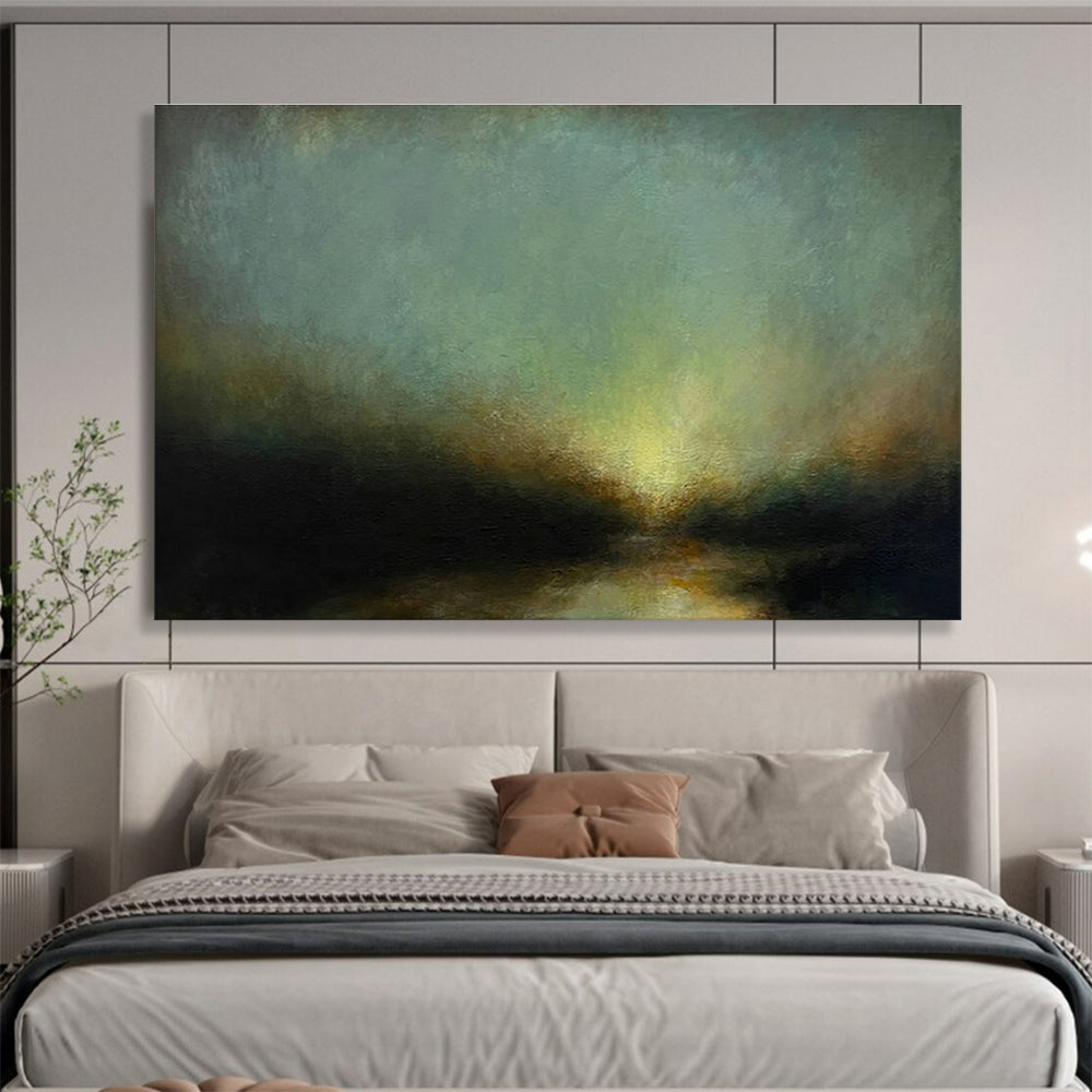 Custom-Made Giant Abstract Hand Painting for Underwater Sensor Network Data Transmission Optimization Center DLZ3161