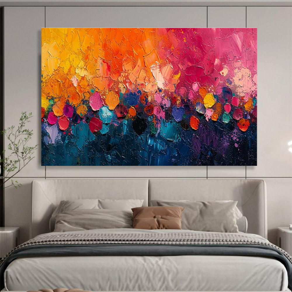 Large-Size Custom Abstract Hand Painting for Urban Vertical Aquaponics Fish Health Monitoring Facility DLZ3094