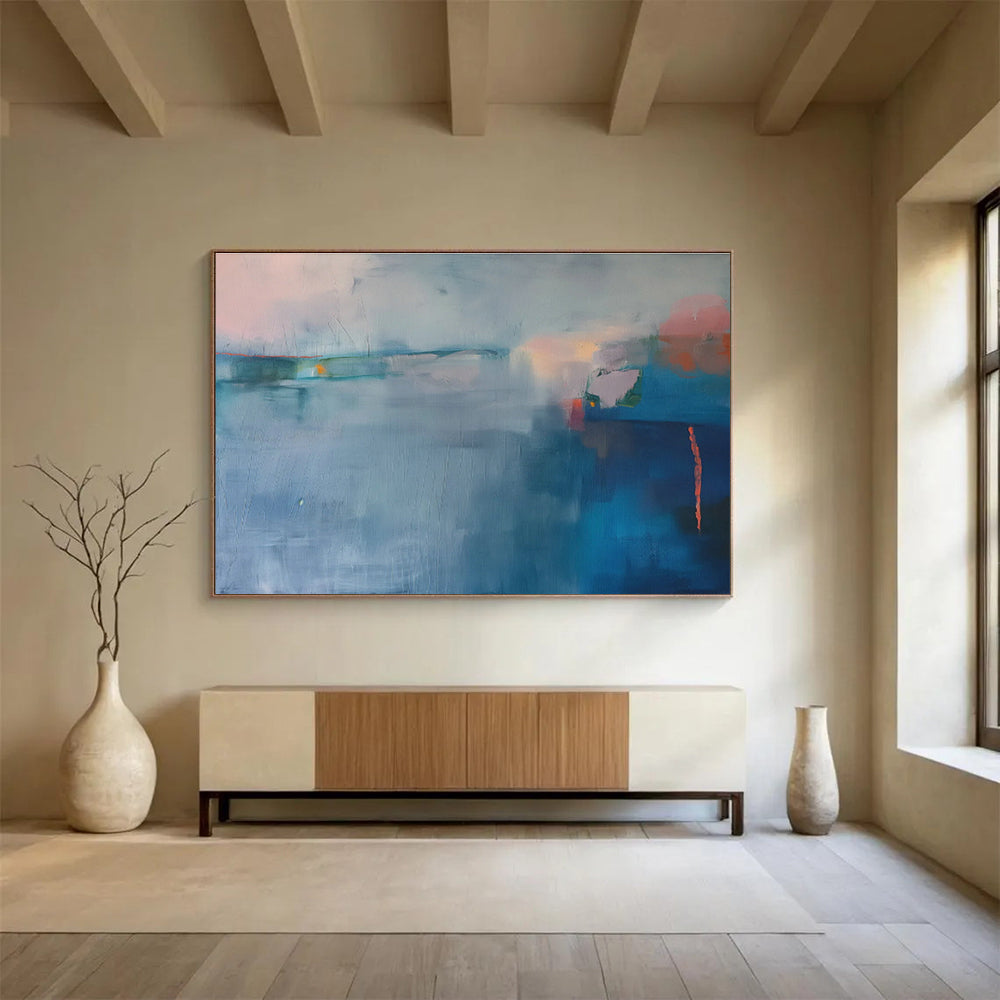 Custom-Made Giant Abstract Hand Painting for Deep-Sea Mining ROV Operations Center DLZ2861