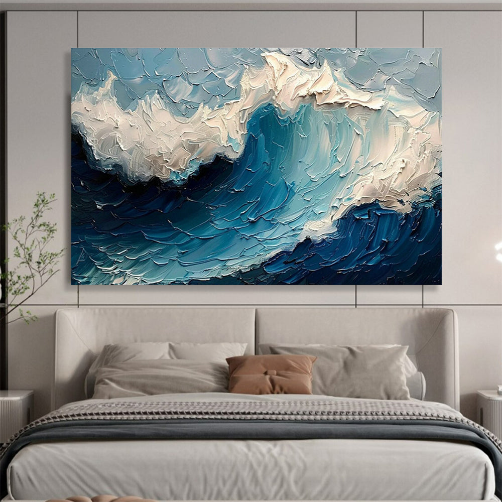 Oversized Custom Hand-Painted Abstract Art for Antarctic Marine Mammal Migration Pattern Prediction Lab DLZ3150
